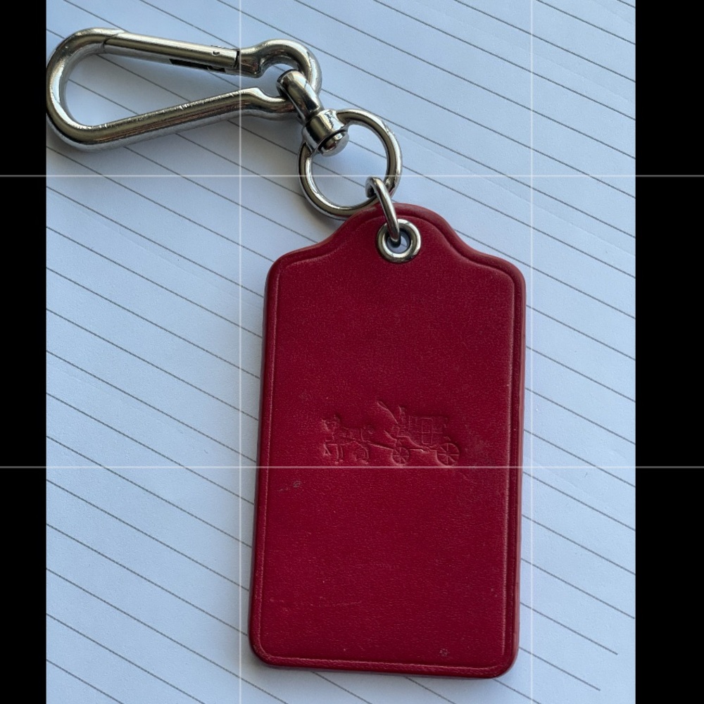 COACH Red Leather Keychain